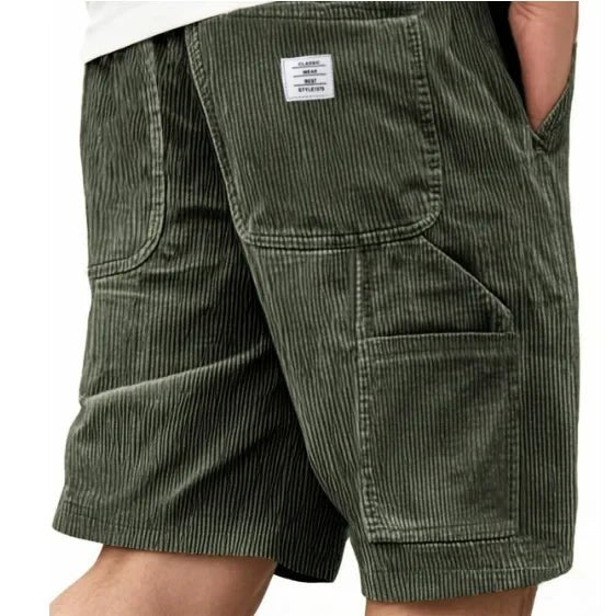 Relaxed fit men's cargo shorts with textured fabric, perfect for summer comfort.