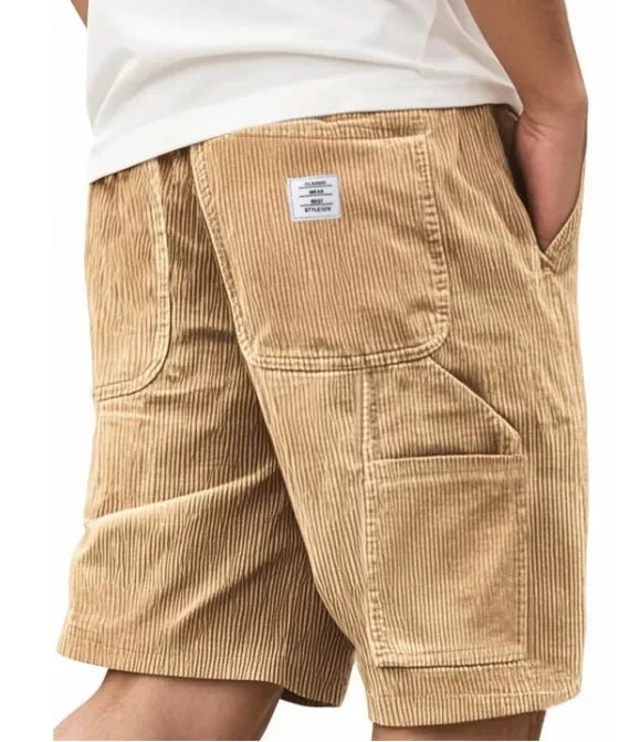 Stylish textured men's cargo shorts, perfect for a relaxed summer look.