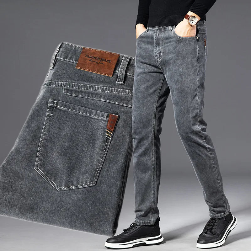Classic fit men's Cavell jeans, tailored for comfort and stylish everyday casual wear.
