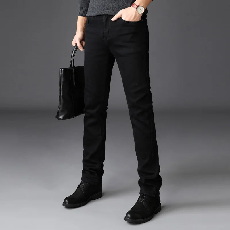 Man wearing Cavell classic fit men's jeans, showcasing comfortable, stylish everyday fashion.