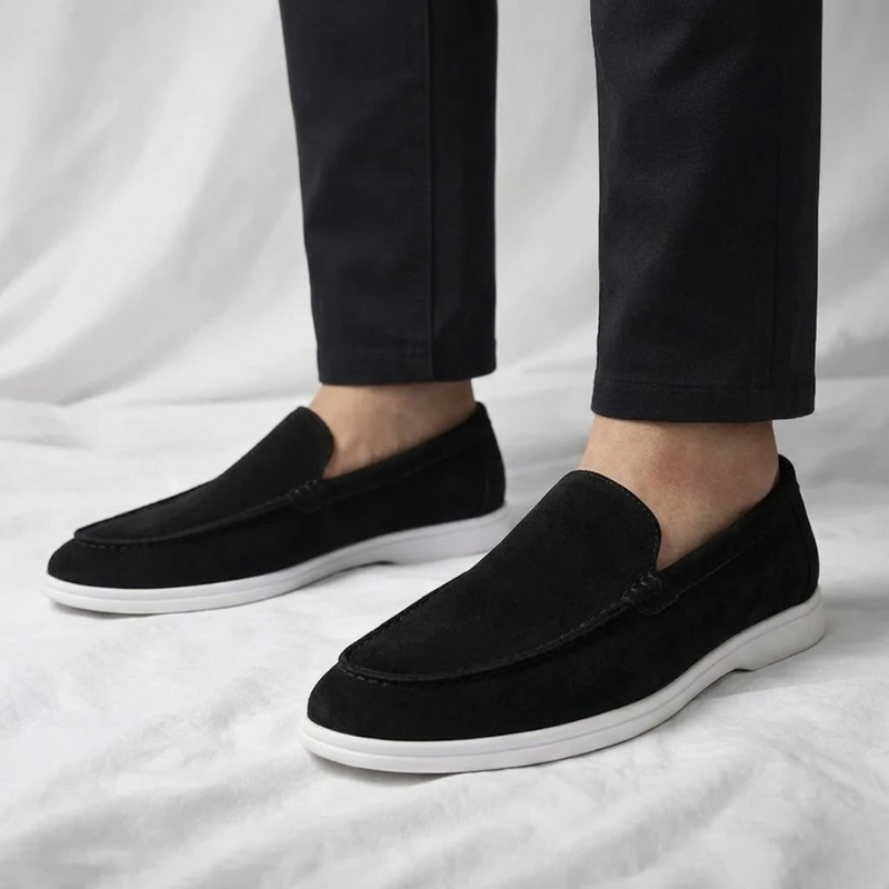 Men's Chester slip-on loafers on foot, showcasing comfortable dress shoes for a polished and casual look.