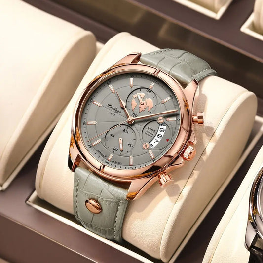 Men's classic analog watch with a durable stainless steel band and water-resistant design.