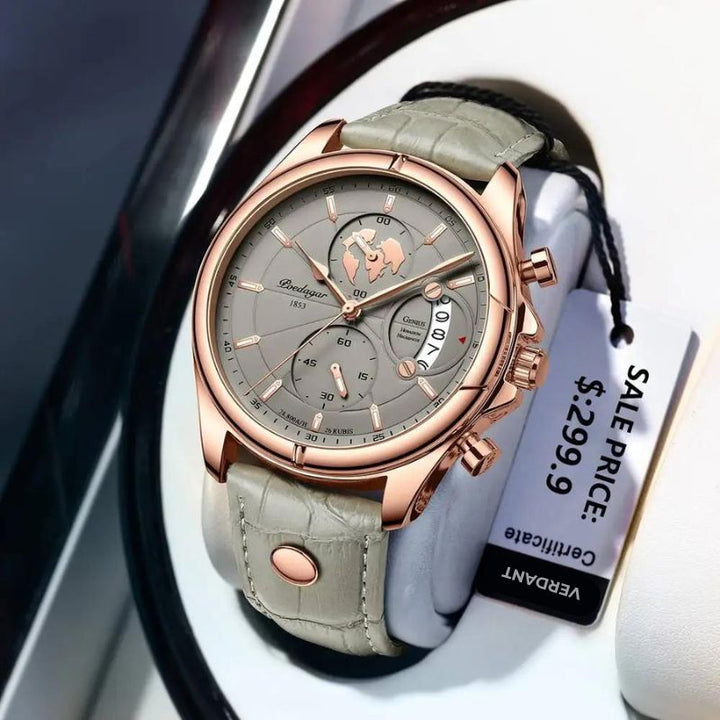 Elegant men's stainless steel analog watch, a stylish classic timepiece for any wrist.