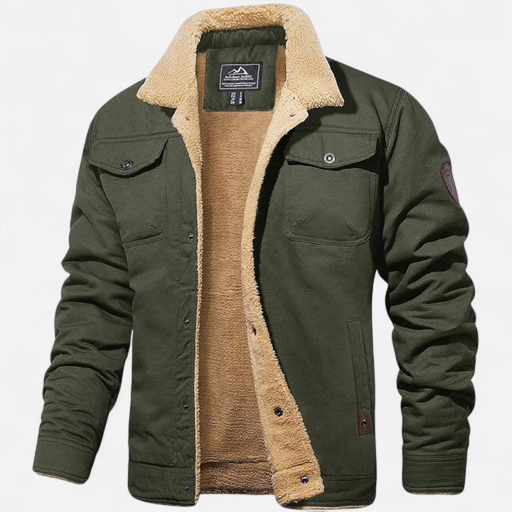 Men's classic aviator bomber jacket, a stylish & warm winter outerwear choice.