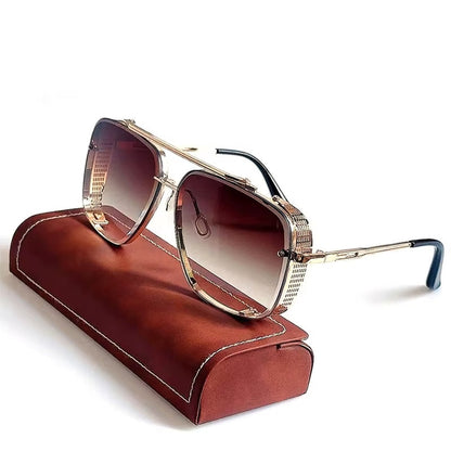 Classic men's aviator sunglasses featuring durable metal frames and UV400 lenses, perfect for timeless style.