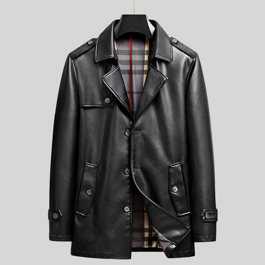 Men's classic Berlin style everyday jacket in black with a structured fit and button closure.