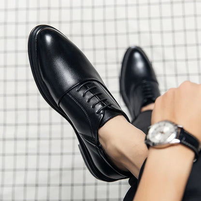 Sophisticated men's comfortable classic dress shoes, ideal for formal events, business, or daily office wear.