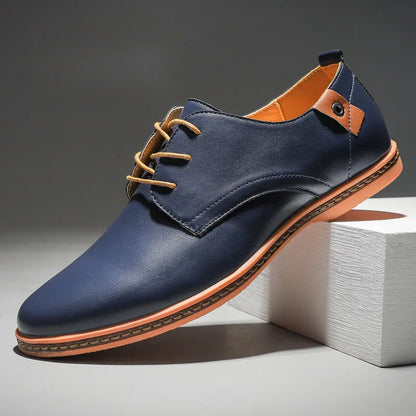 Stylish brown leather oxford shoes for men, featuring a classic lace-up design for formal or casual wear.