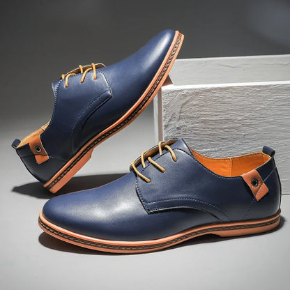 Sophisticated men's black leather lace-up formal shoes, a timeless choice for professional and special events.