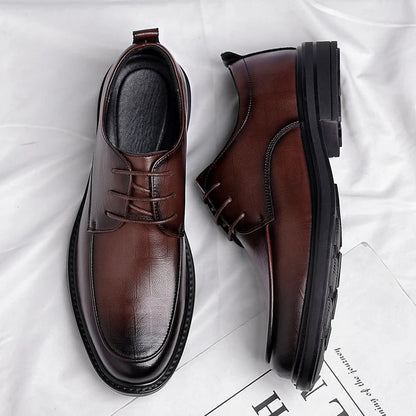 Comfortable men's professional black oxford dress shoes, essential for office & formal wear.