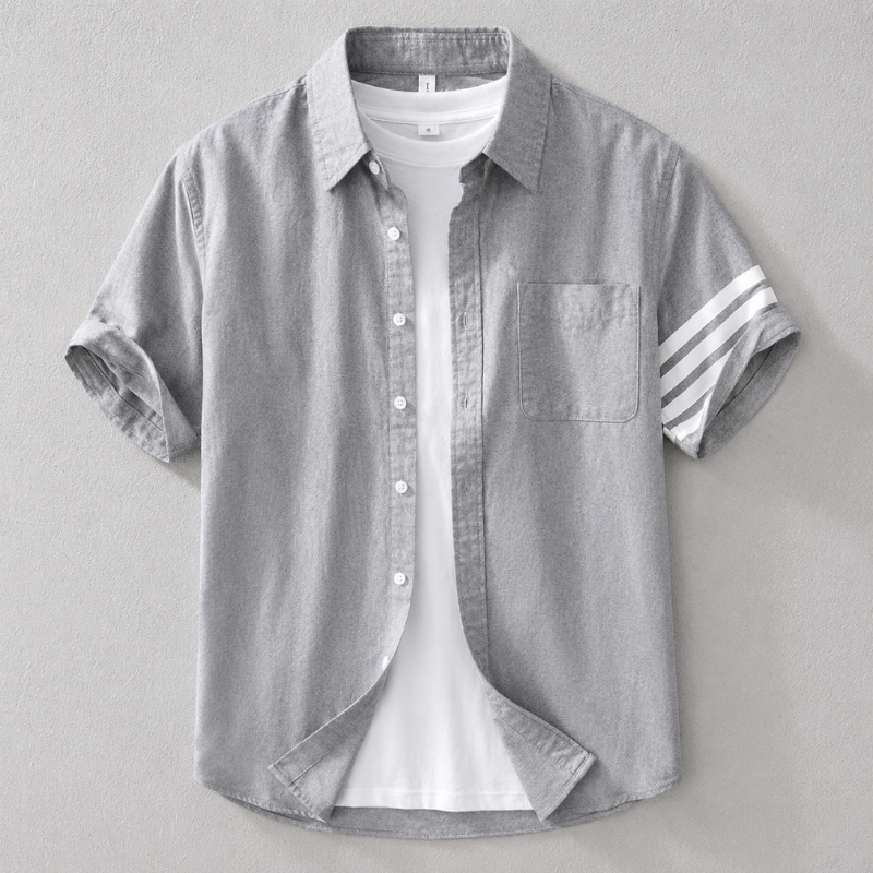 Comfortable men's white Oxford shirt, tailored fit long sleeve. Versatile for smart casual or everyday wear.