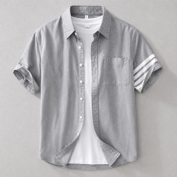 Comfortable men's white Oxford shirt, tailored fit long sleeve. Versatile for smart casual or everyday wear.