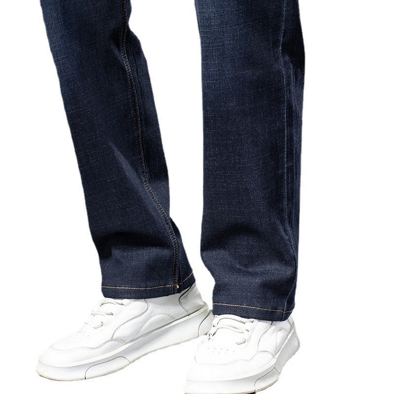 Casual men's stretch denim jeans, black, designed for ultimate comfort and durability, cotton blend.