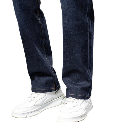 Casual men's stretch denim jeans, black, designed for ultimate comfort and durability, cotton blend.