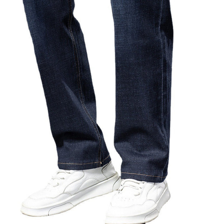 Casual men's stretch denim jeans, black, designed for ultimate comfort and durability, cotton blend.