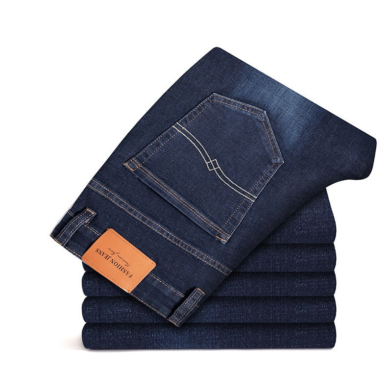 Big and tall men's black stretch denim jeans, ultimate comfort and flexible cotton blend for daily wear.