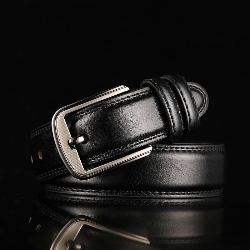 Caramel full-grain leather men's belt with a classic buckle. High-quality and durable for daily use.