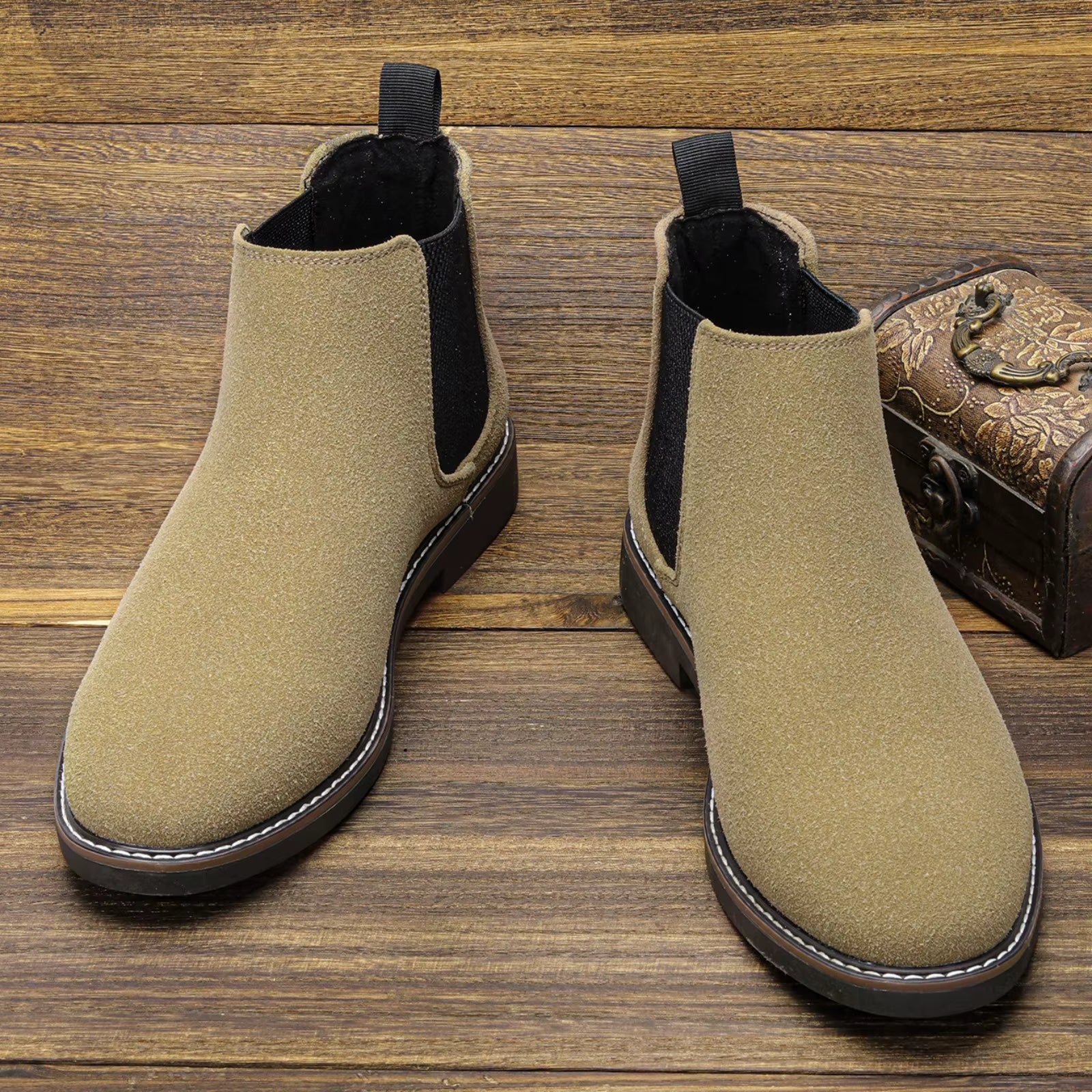 Timeless men's classic Chelsea boot silhouette, a staple for any men's footwear collection.