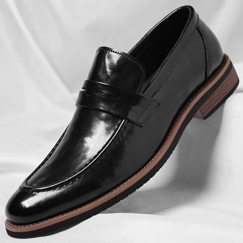 All-day comfort men's classic penny loafers, comfortable leather slip-on footwear for professional & everyday style.