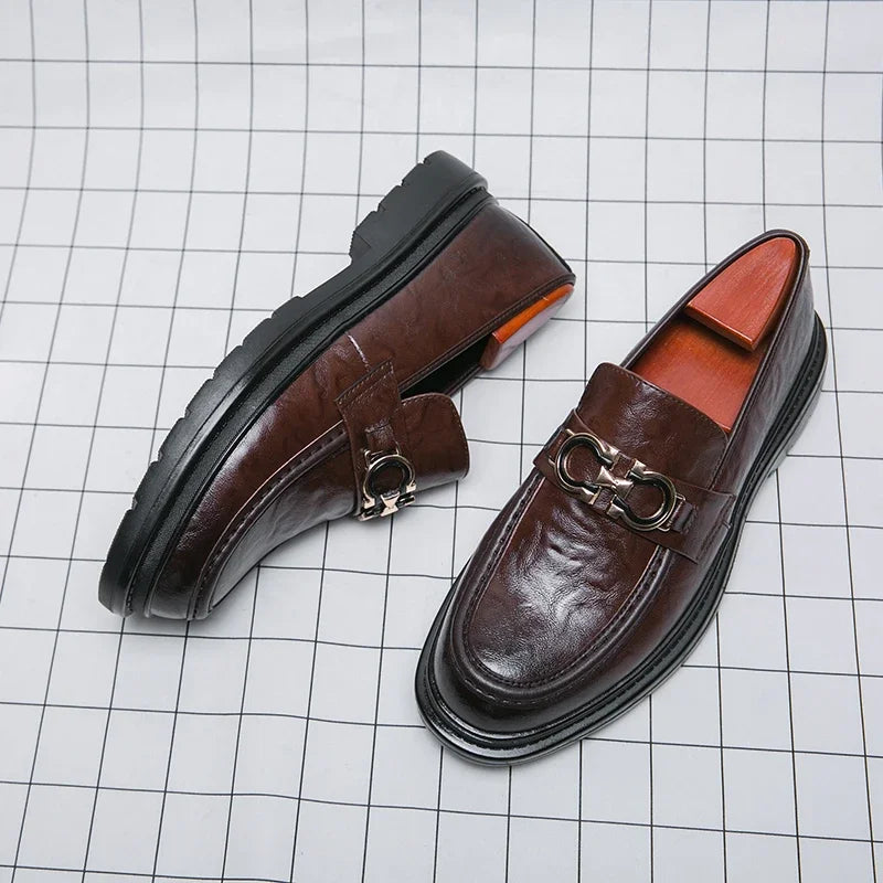 Formal men's slip-on loafers, sleek design for professional and stylish attire.