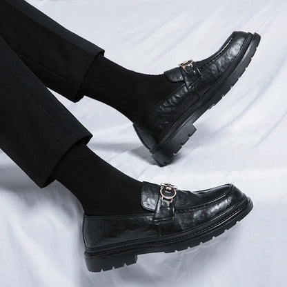 Versatile men's casual footwear, classic brown slip-on loafers for daily use.