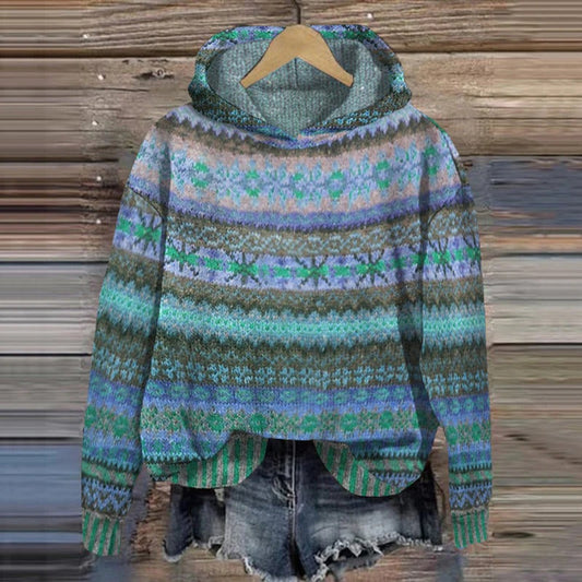 Men's classic brown Norwegian knit sweater, perfect for winter warmth & cozy Nordic style. Pullover design.