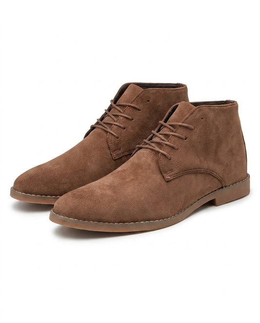 Men's classic brown suede ankle boots, durable design with comfortable fit for versatile casual wear.