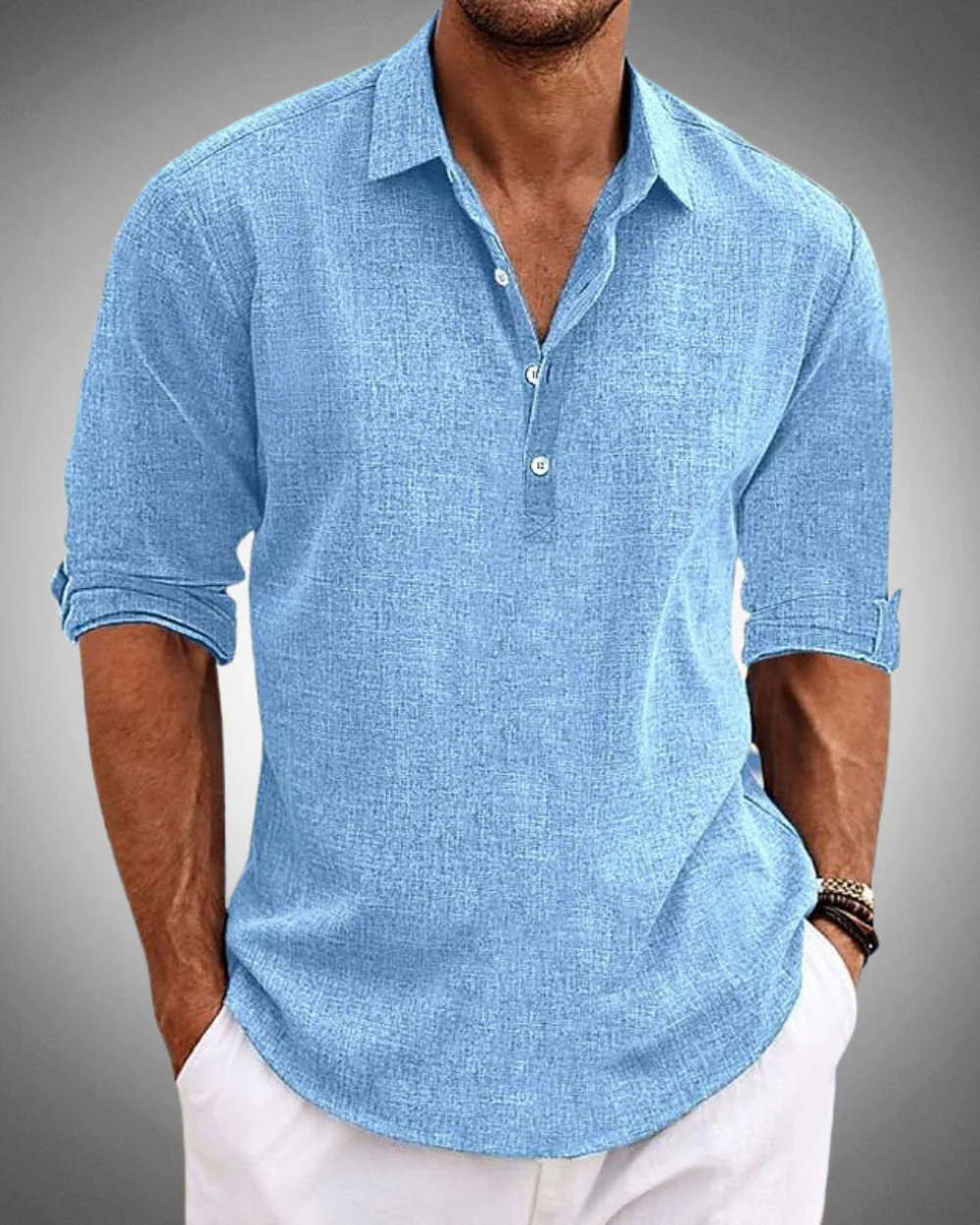 Sophisticated men's refined button-front shirt for timeless everyday wear, offering a polished and versatile look.