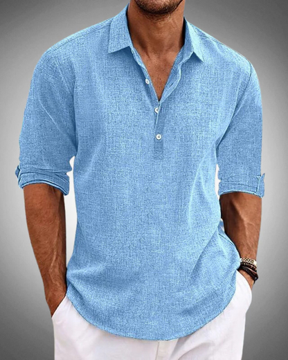 Sophisticated men's refined button-front shirt for timeless everyday wear, offering a polished and versatile look.