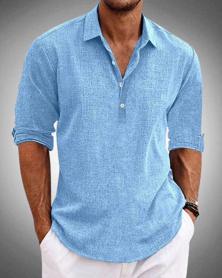 Sophisticated men's refined button-front shirt for timeless everyday wear, offering a polished and versatile look.