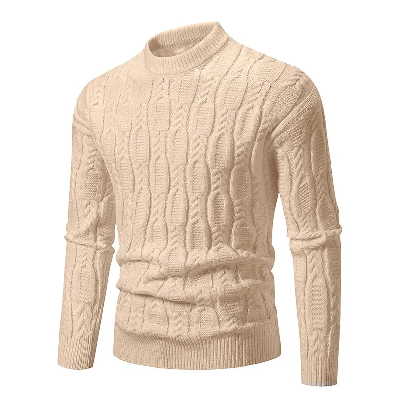 Comfortable men's cable knit sweater for casual outerwear. A classic pullover for timeless winter fashion.