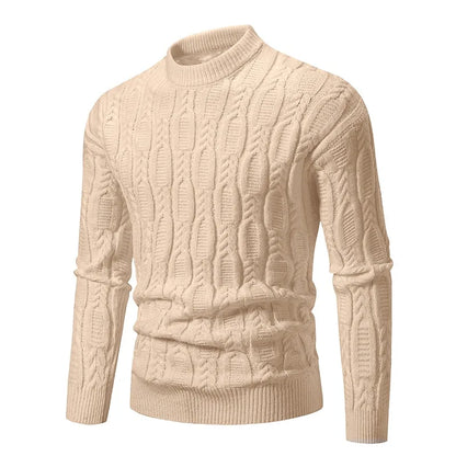Comfortable men's cable knit sweater for casual outerwear. A classic pullover for timeless winter fashion.