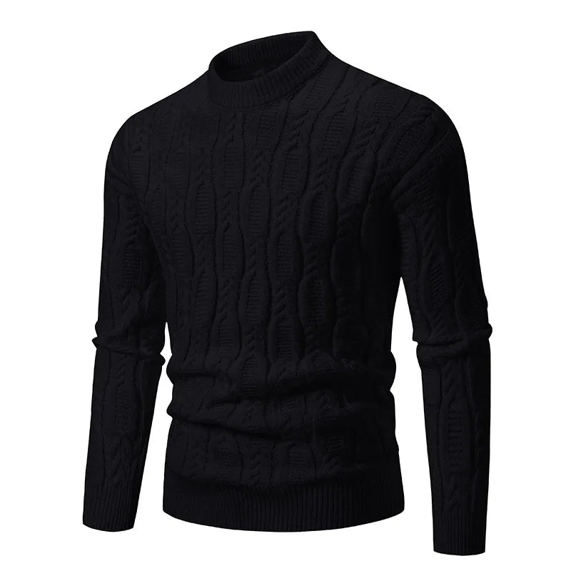 Warm & comfortable men's cable-knit sweater. Classic pullover for winter fashion, perfect as outerwear or for layering.