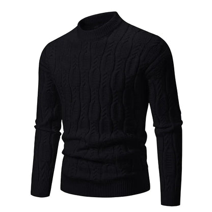 Warm & comfortable men's cable-knit sweater. Classic pullover for winter fashion, perfect as outerwear or for layering.