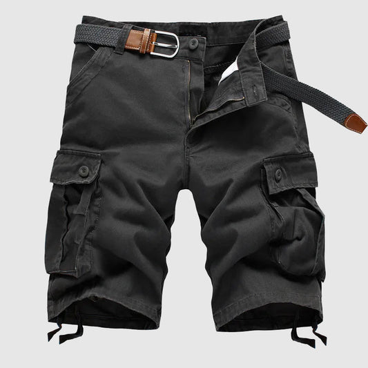 Men's classic cargo shorts, relaxed fit, knee-length, ideal for casual summer style & everyday wear.
