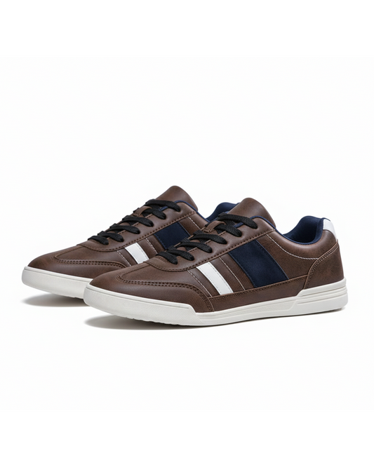 Men's classic casual sneakers in brown, offering effortless style & comfort for everyday wear. Low profile design.
