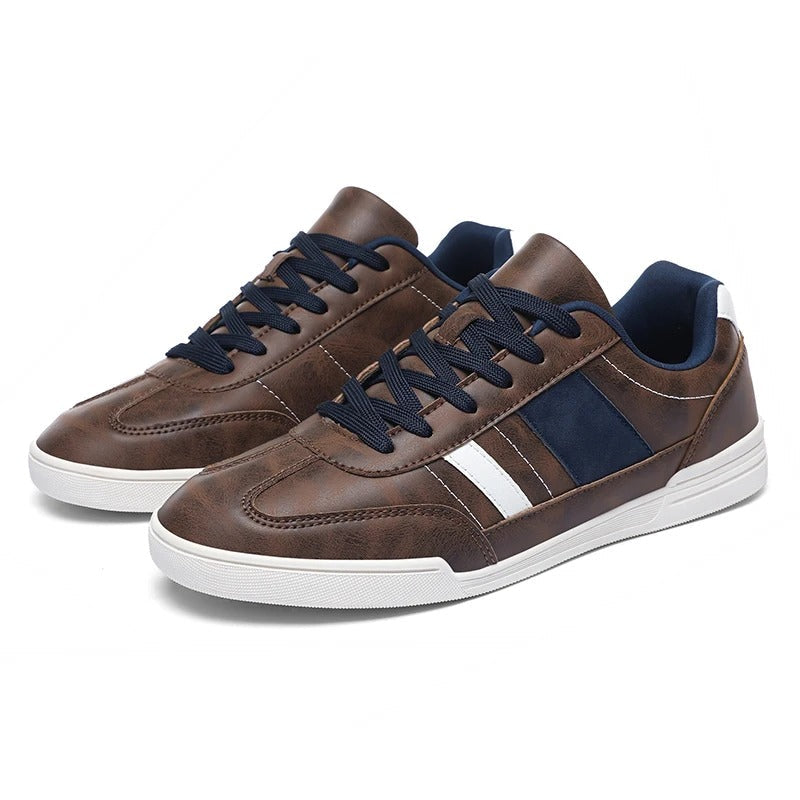 Blue low-profile men's casual shoes, designed for effortless style & comfort. Perfect everyday fashion sneakers.