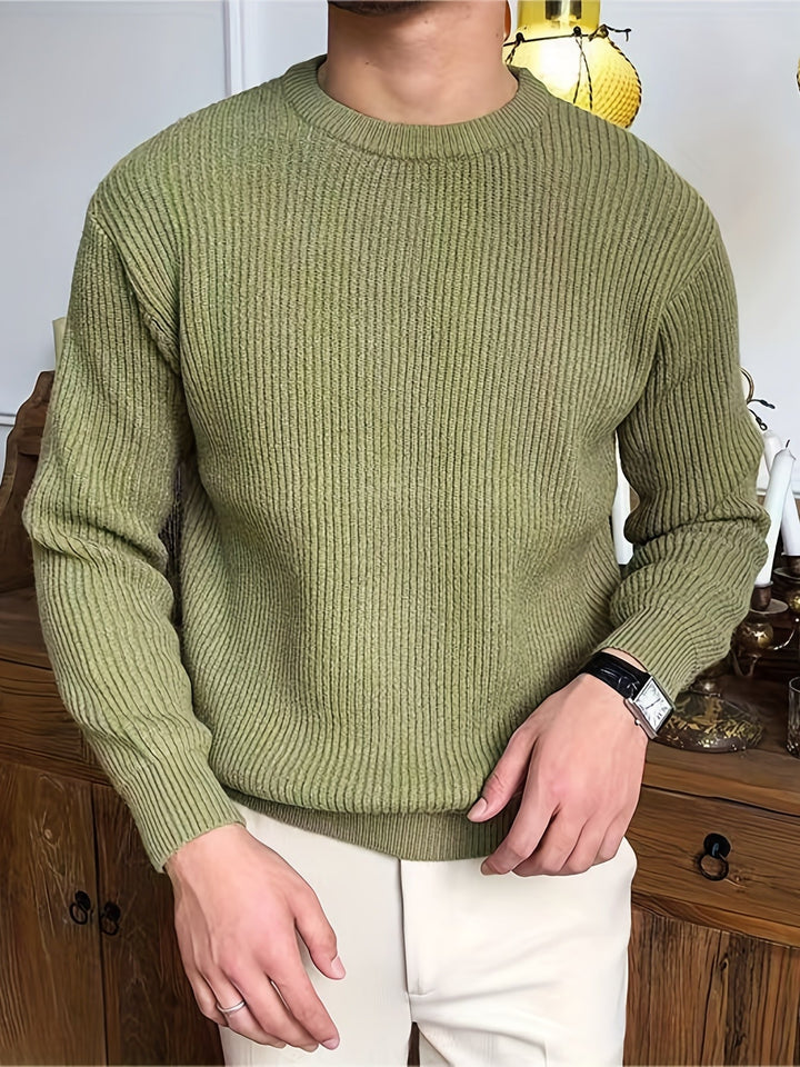 Men's casual crew neck knit sweater. Ideal for everyday comfort and style.
