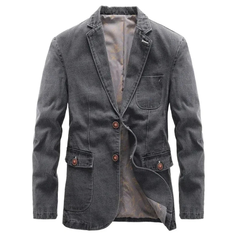 Men's classic denim jacket, timeless style, casual outerwear. Perfect fit for versatile fashion.