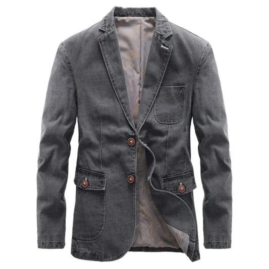 Men's classic denim jacket, timeless style, casual outerwear. Perfect fit for versatile fashion.