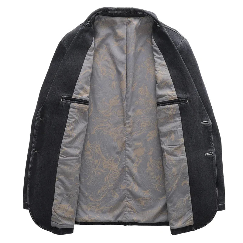 Men's perfect fit denim jacket, classic casual outerwear for all seasons. Timeless fashion.