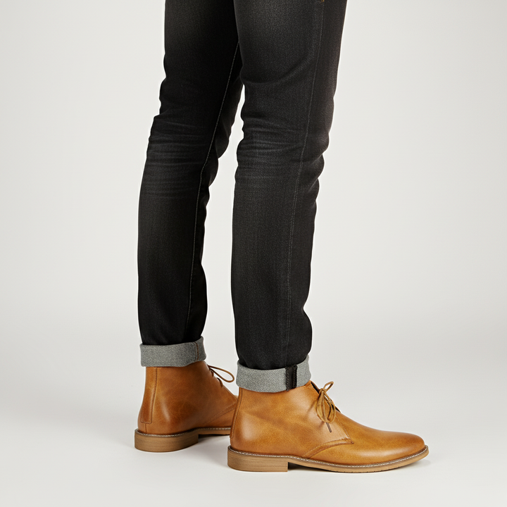 Arthur's classic men's desert boots, showcasing a timeless design for elegant casual and formal menswear.