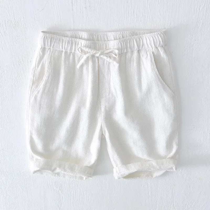 Teal men's classic drawstring casual shorts, comfortable pull-on style, great for summer.
