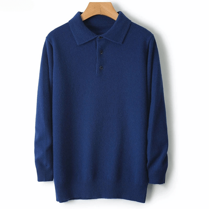 Cozy men's cardigan sweater, great for a comfortable layered men's fashion look.