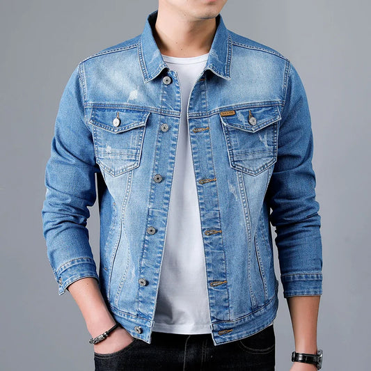 Men's classic everyday jacket in timeless dark blue, perfect for casual outerwear & streetwear style.