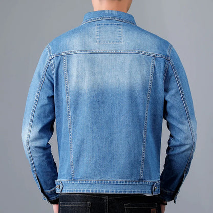 Stylish men's gray classic everyday jacket, offering enduring style and versatile casual outerwear.