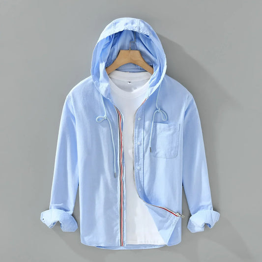 Men's classic everyday shirt in blue, perfect for versatile comfort and smart casual style, a timeless wardrobe staple.