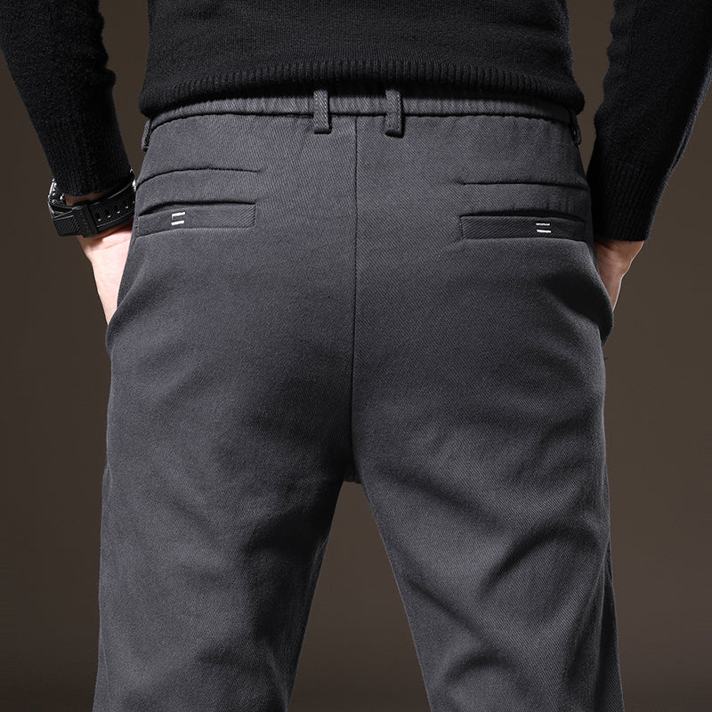 Durable army green classic fit pants for men, engineered with stretch for active comfort.