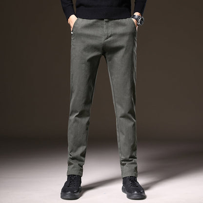 Tailored men's stretch pants in gray, a classic fit for a sharp, modern look.