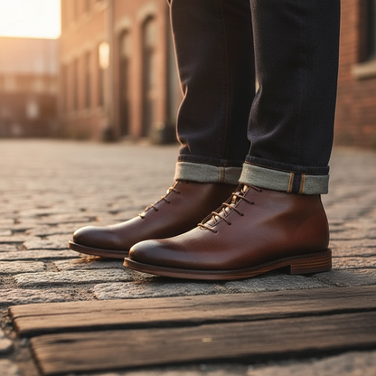 Men's timeless classic leather boots, offering everyday style and rugged charm.
